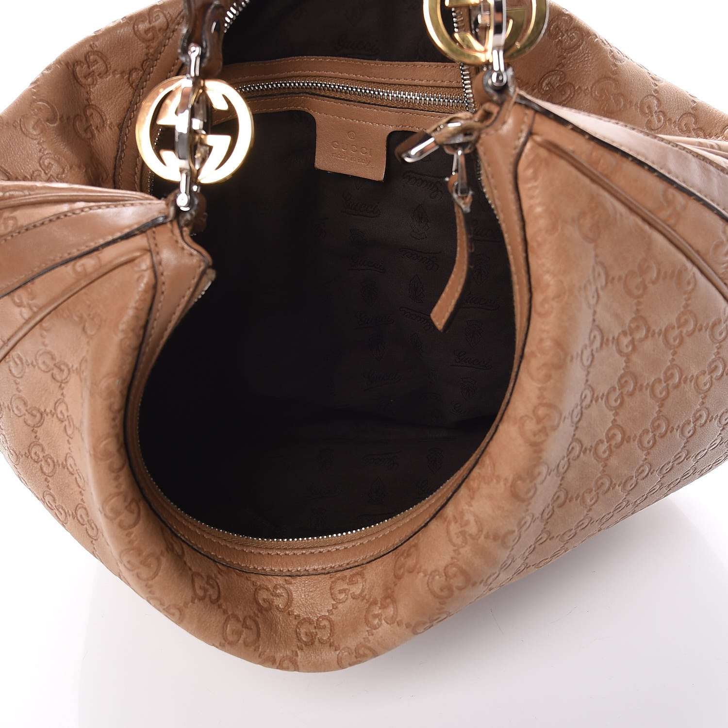Gucci Guccissima Large GG Twins Hobo Brown 5 of 12