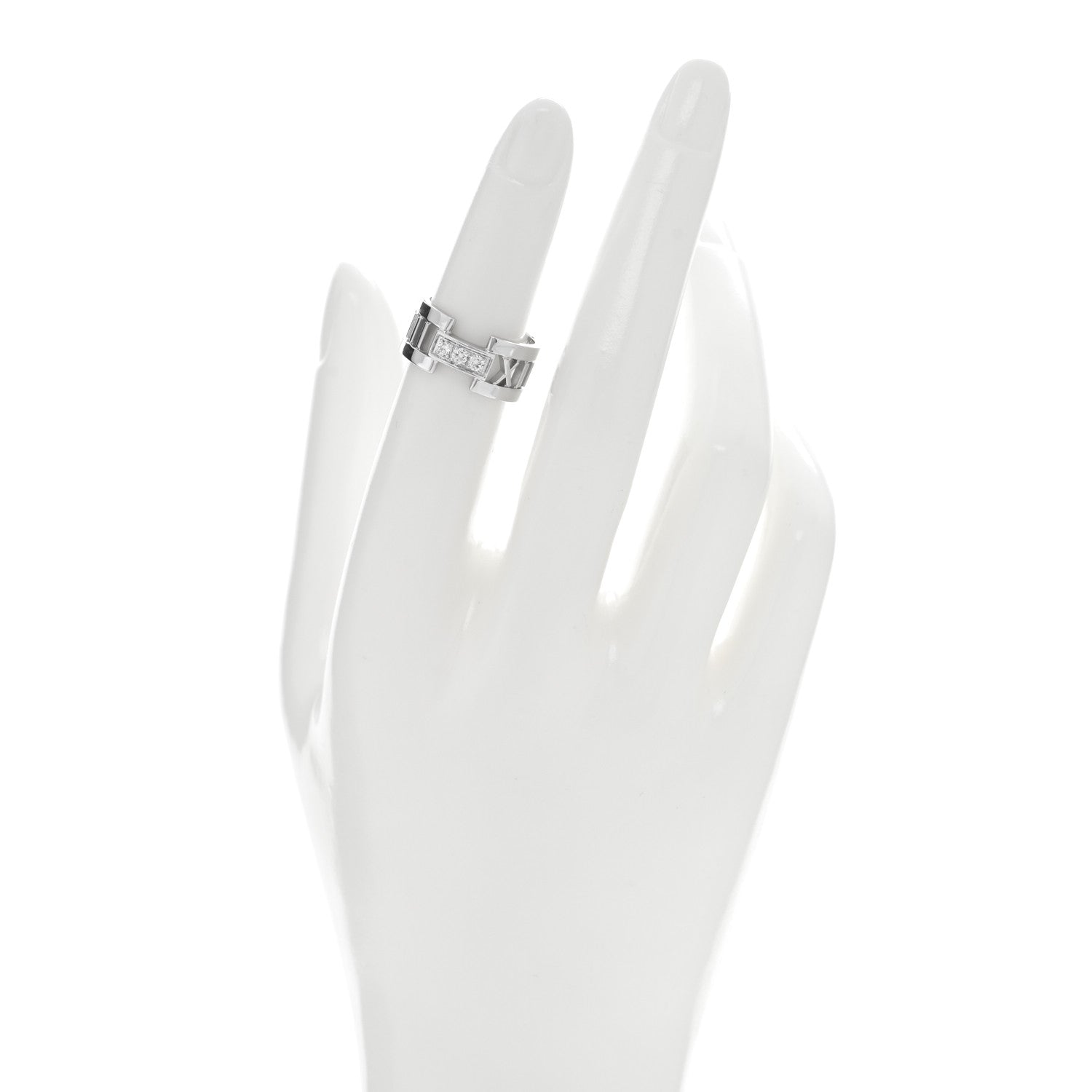 Tiffany 18K White Gold Diamond Open Atlas Ring 50 5.25 2 of 4
