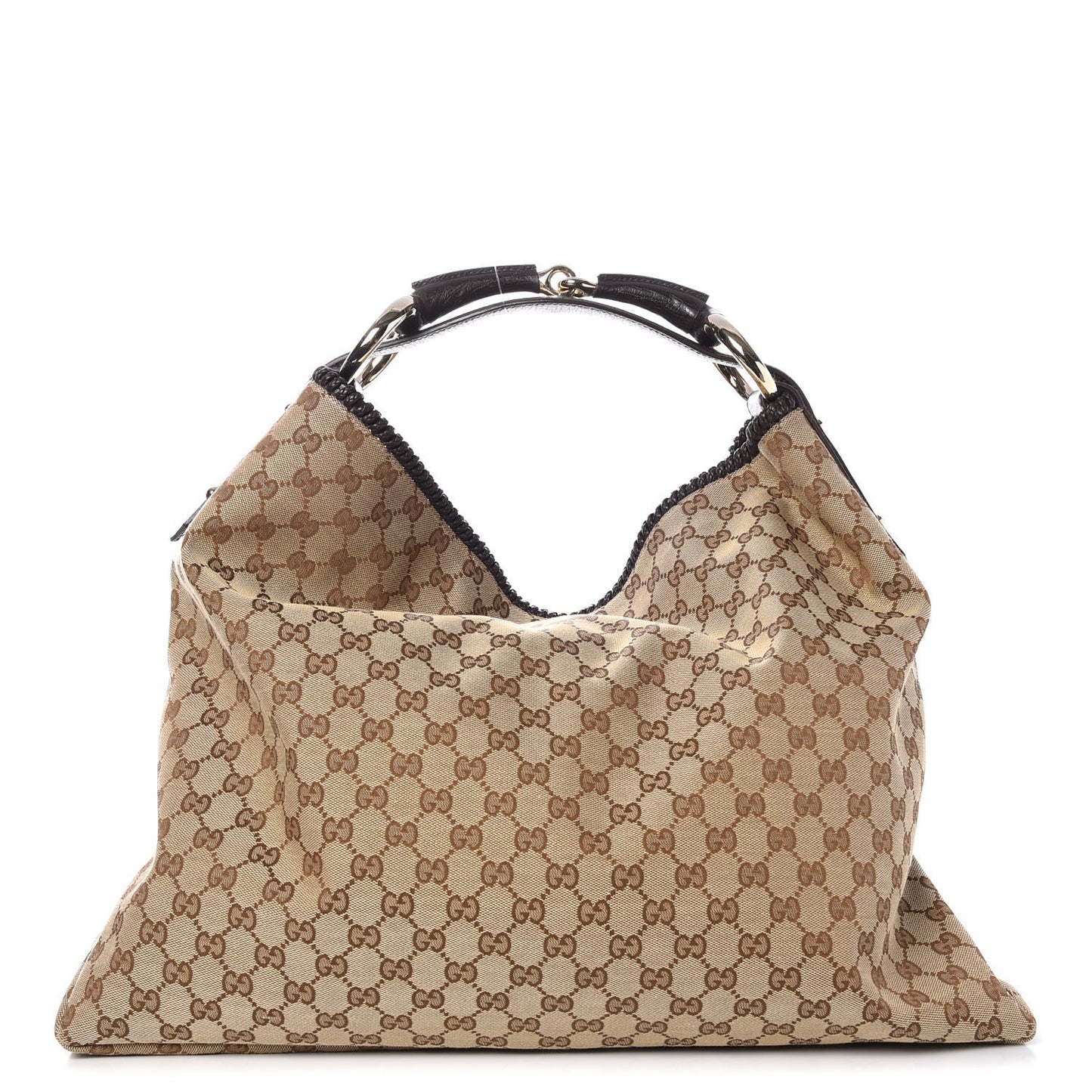 Monogram Large Horsebit Chain Hobo Dark Brown