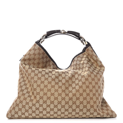 Gucci Monogram Large Horsebit Chain Hobo Dark Brown 1 of 8