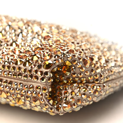 Jimmy Choo Satin Crystal Embellished Callie Tasseled Clutch Gold 8 of 9