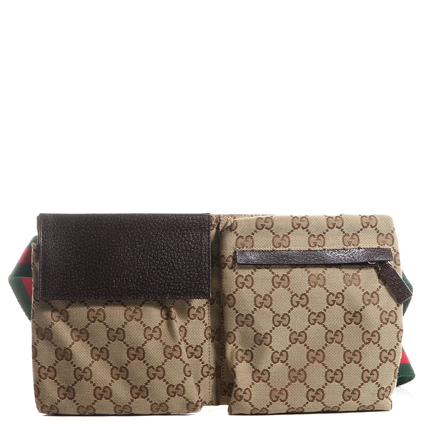 Monogram Web Belt Bag Dark Brown
