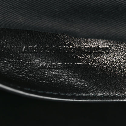 Saint Laurent Calfskin Crocodile Embossed Medium West Hollywood Monogram Fold-Over Black 7 of 9