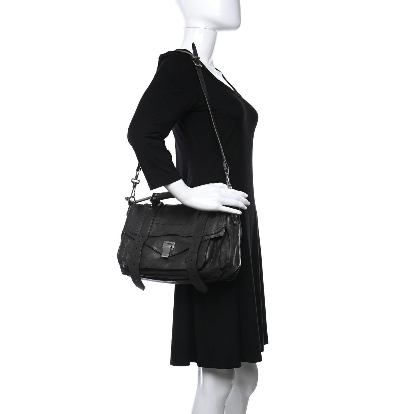 Lambskin Medium PS1 Satchel Black