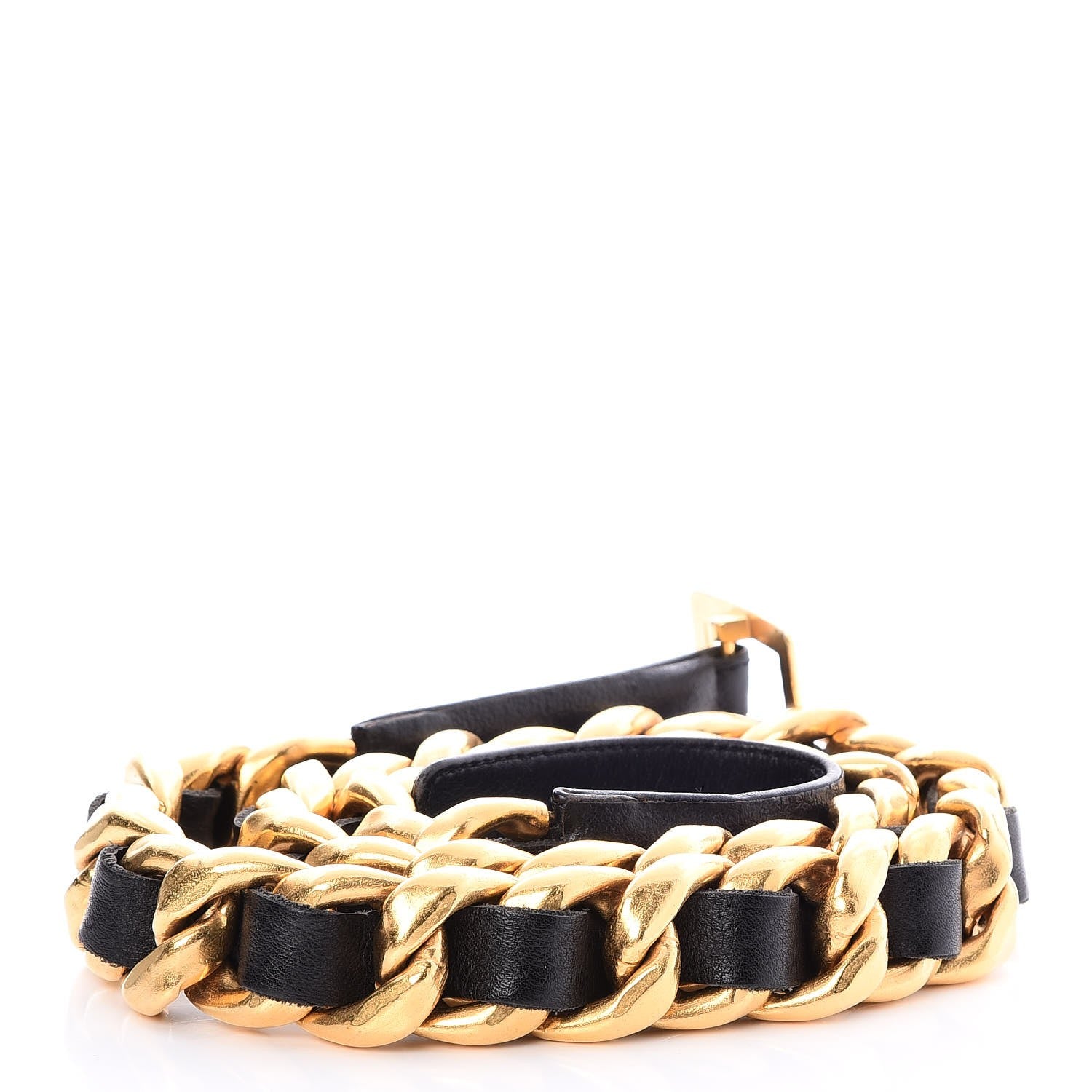 Chanel Lambskin Chain Belt 95 38 Black Gold 3 of 6