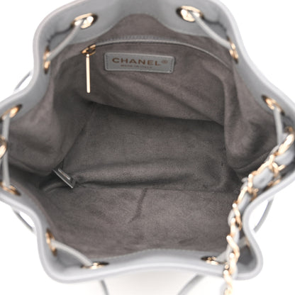 Chanel Caviar Deauville Drawstring Bucket Bag Grey 5 of 10