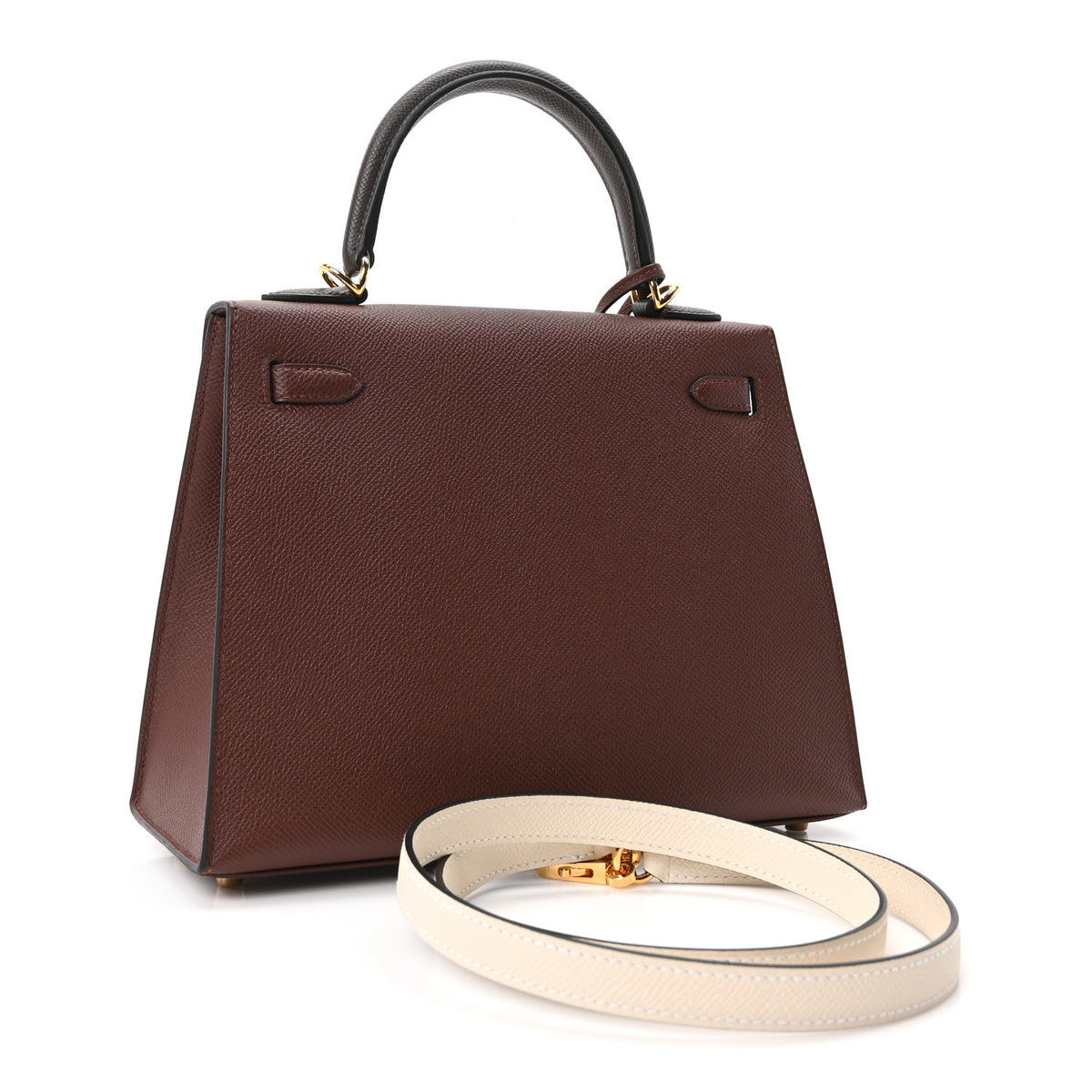 Hermes Epsom Tri-Color Kelly Sellier 25 Terre Ebene Craie 2 of 10
