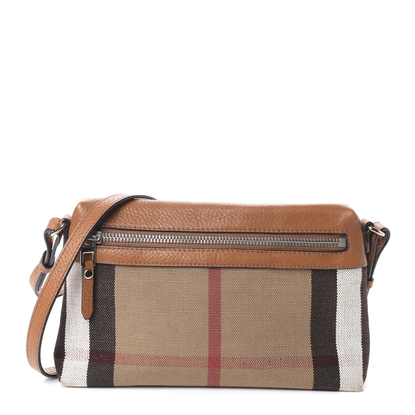 Mega Check Small Farley Crossbody Clutch Bag Saddle Brown