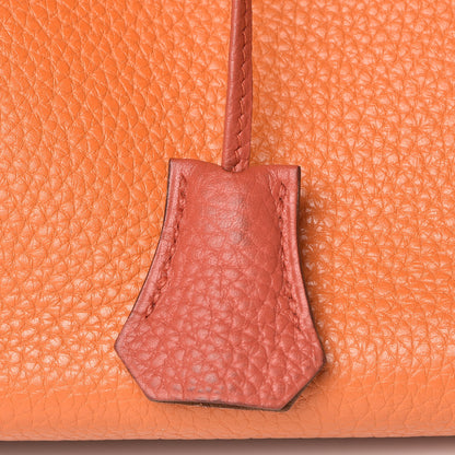 Hermes Taurillon Clemence Arlequin Birkin 35 Orange Sanguine Gold Bleu Lin Bleu Hydra Etain 23 of 35