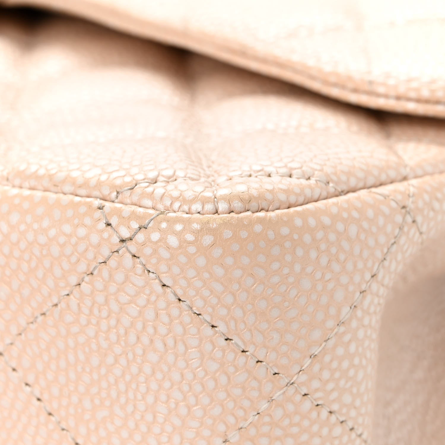 Chanel Iridescent Caviar Quilted Jumbo Double Flap Beige 10 of 21