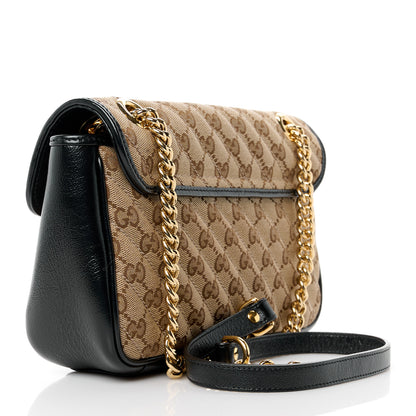 Gucci Monogram Matelasse Diagonal Small GG Marmont Shoulder Bag Beige Black 3 of 12