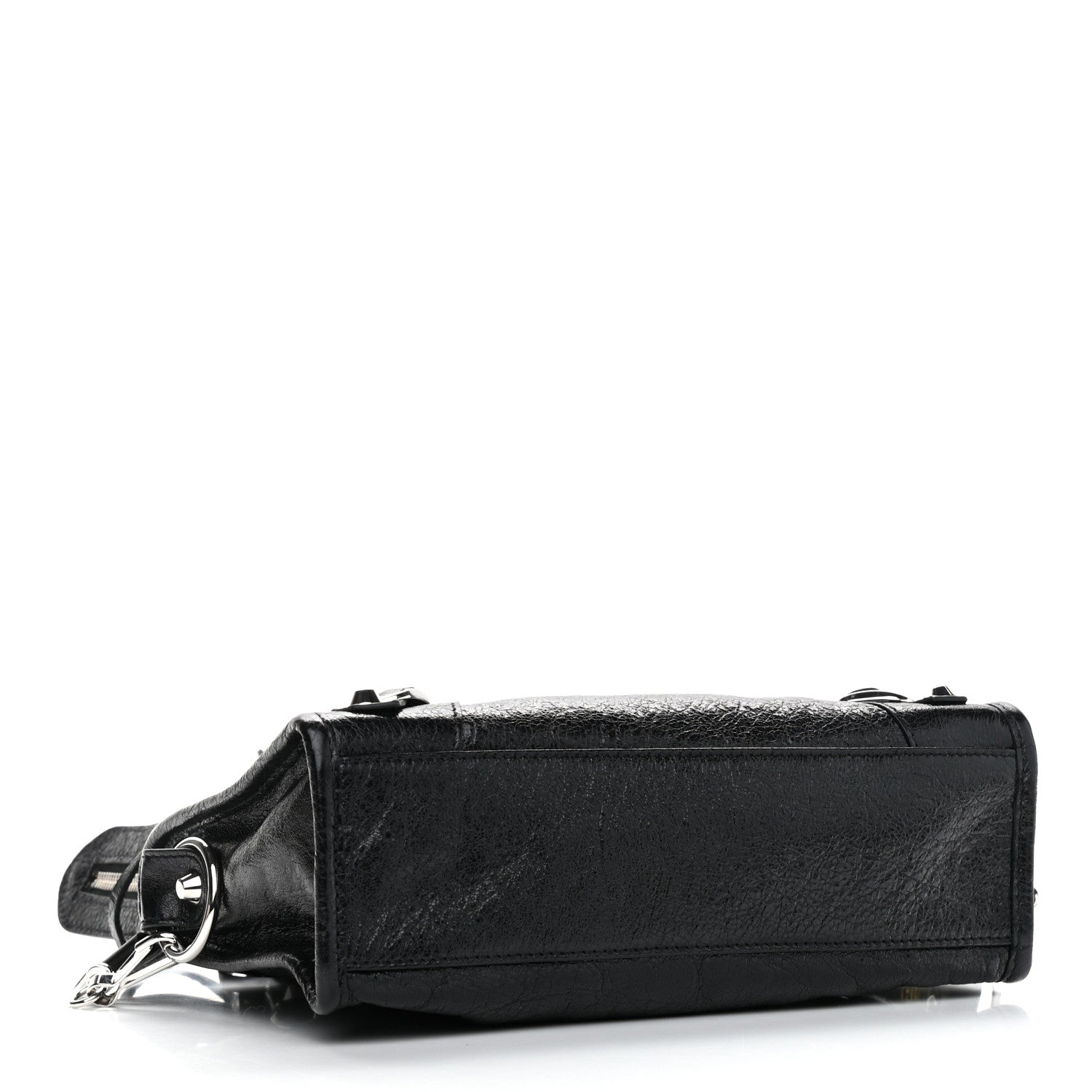 Balenciaga Agneau Classic Silver Hardware Mini City Logo Strap Black Jaune Soleil 3 of 10