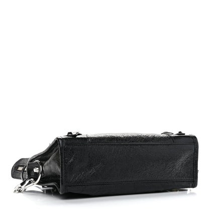 Balenciaga Agneau Classic Silver Hardware Mini City Logo Strap Black Jaune Soleil 3 of 10