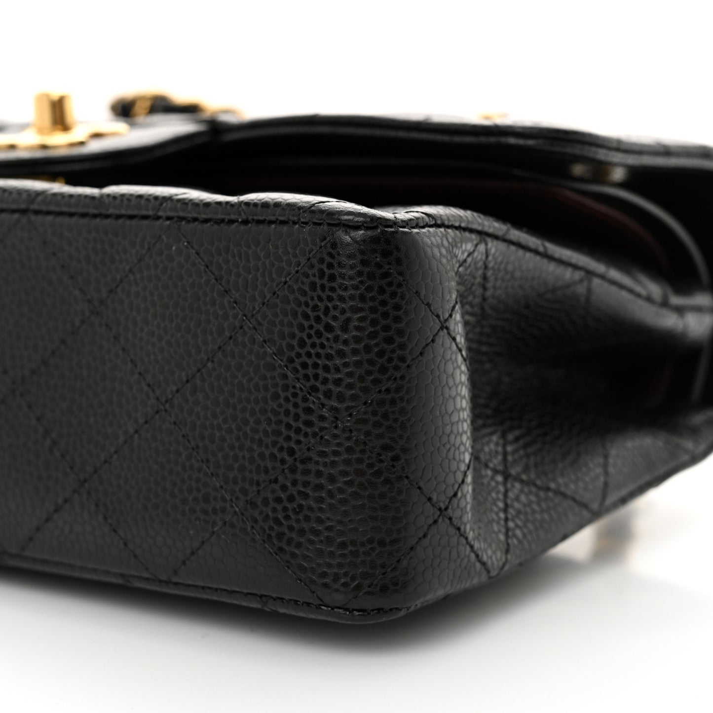 Caviar Quilted Small Double Flap Black