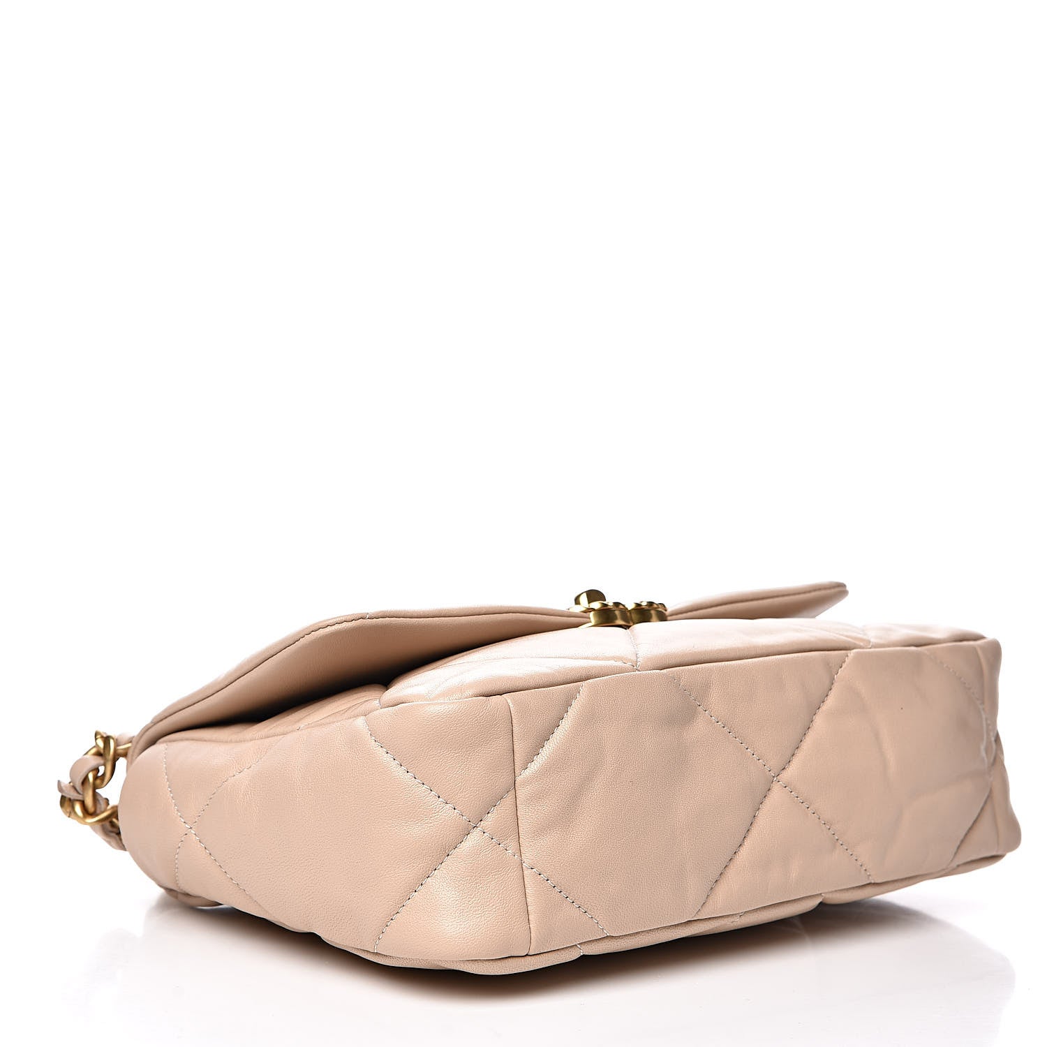 Chanel Goatskin Quilted Medium 19 Flap Beige 4 of 11