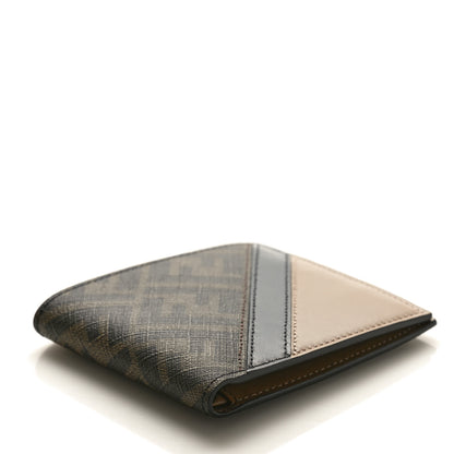 Fendi Glazed Fabric Vitello King FF 1974 Diagonal Bi-Fold Wallet Tobacco Moro Cuoio 4 of 9
