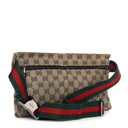 Gucci GG Monogram Web Double Pocket Belt Bag Dark Brown 2 of 11