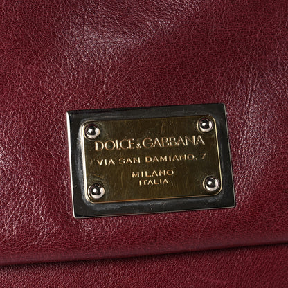 Dolce & Gabbana Dauphine Large Miss Sicily Satchel Burgundy 7 of 8
