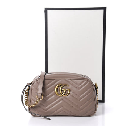 Gucci Calfskin Matelasse Small GG Marmont Chain Shoulder Bag Porcelain Rose 11 of 11