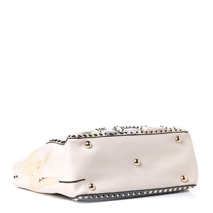 Valentino Garavani Vitello Monogram Kimono 1997 Print Medium Rockstud Tote Light Blue 4 of 11