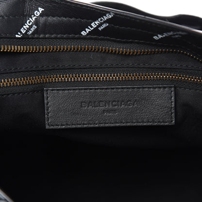 Balenciaga Veau Allover Logo Classic Hardware City Black White 7 of 10