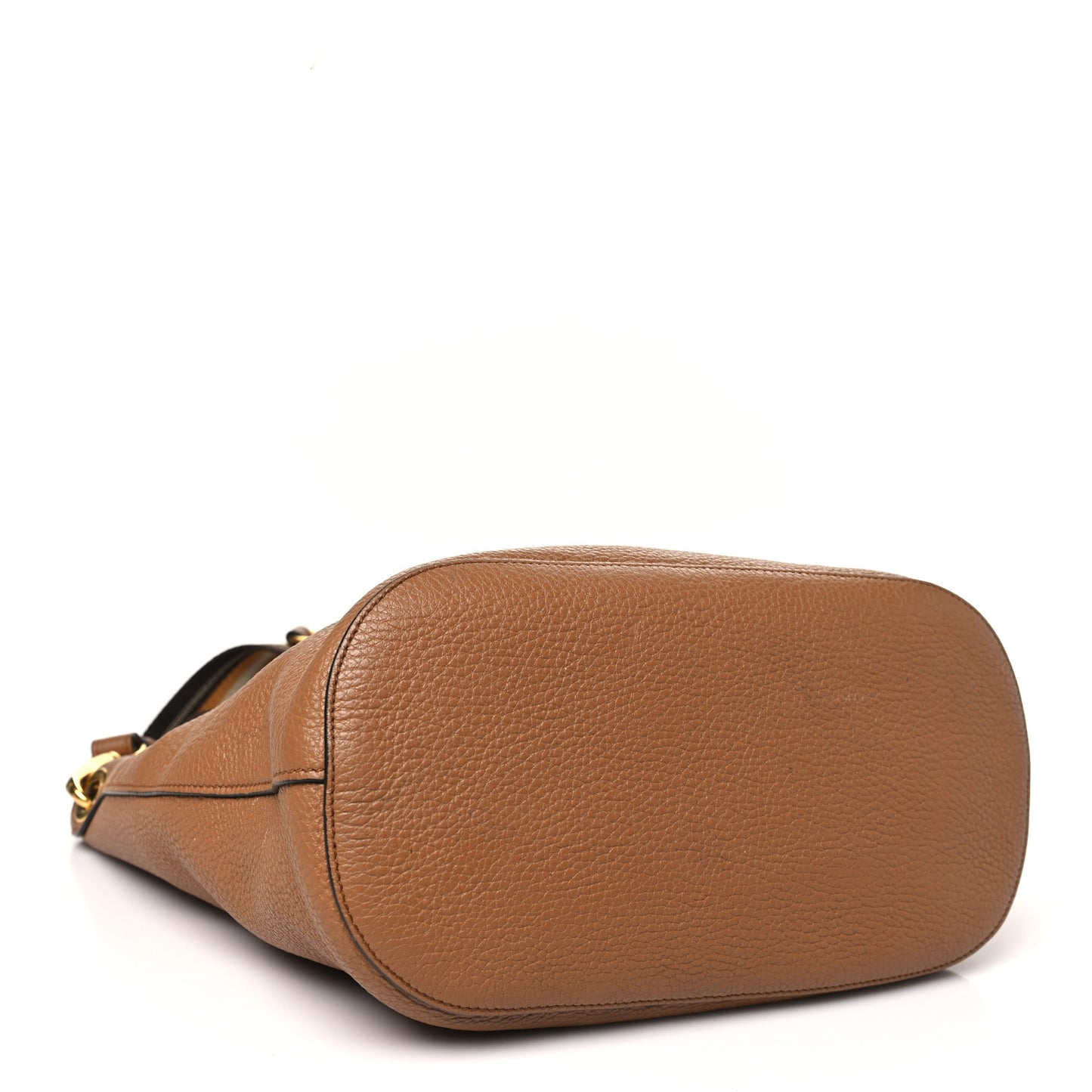 Vitello Phenix Embossed Logo Shoulder Bag Brown