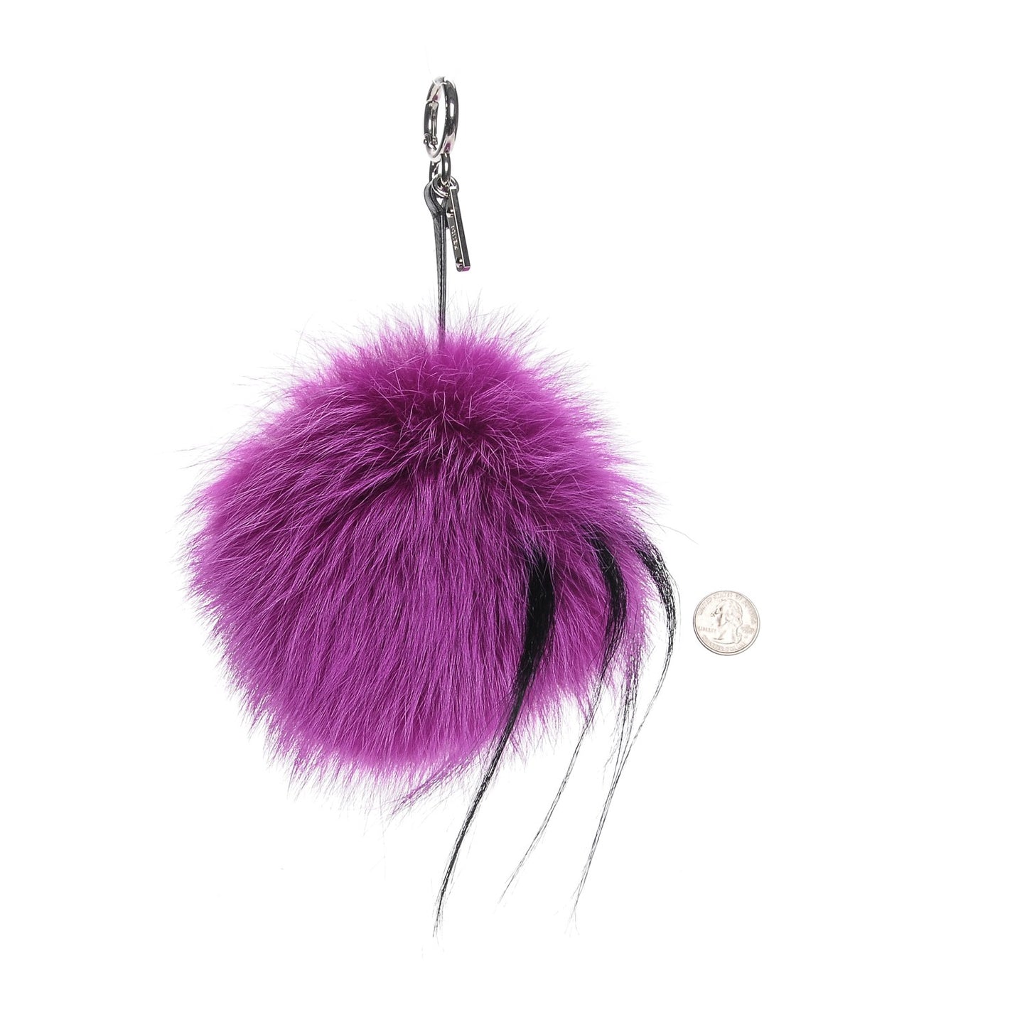 Fox Mink Goat Fur Oret Monster Bag Bug Charm Orchid Black
