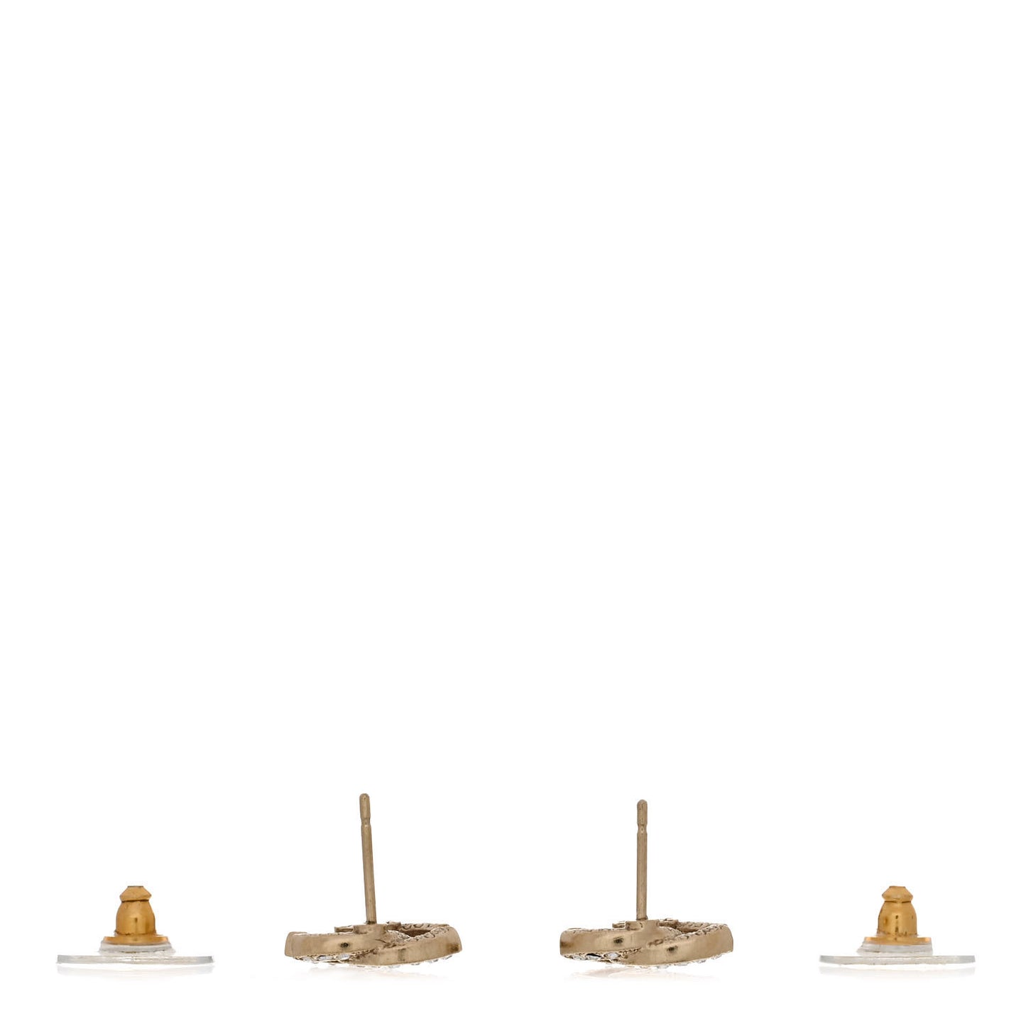 Crystal Mini CC Earrings Light Gold