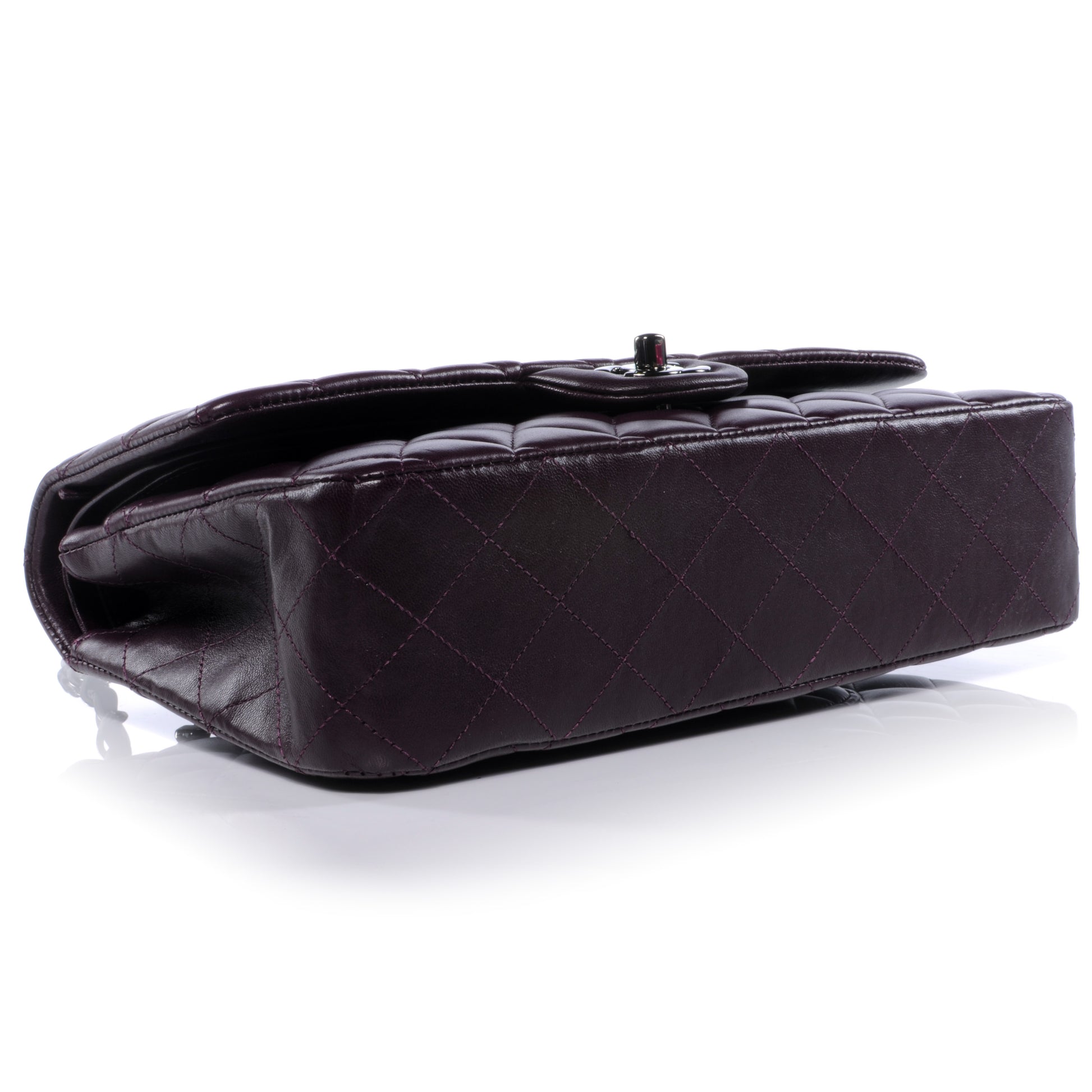 Chanel Lambskin Medium Double Flap Plum 4 of 10