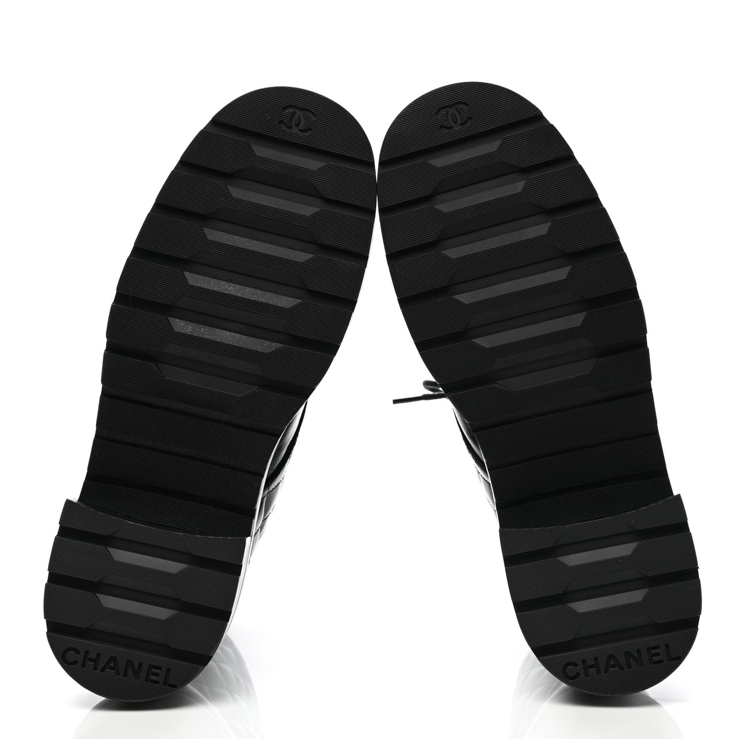Shiny Lambskin Quilted Lace Up Combat Boots 40.5 Black