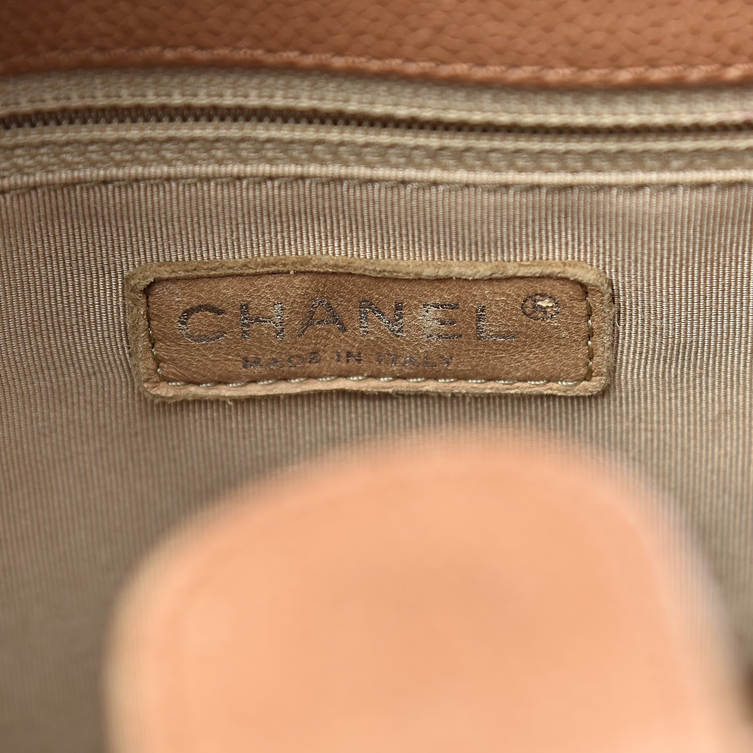 Chanel Caviar Quilted Petit Shopping Tote PST Dark Beige 6 of 19