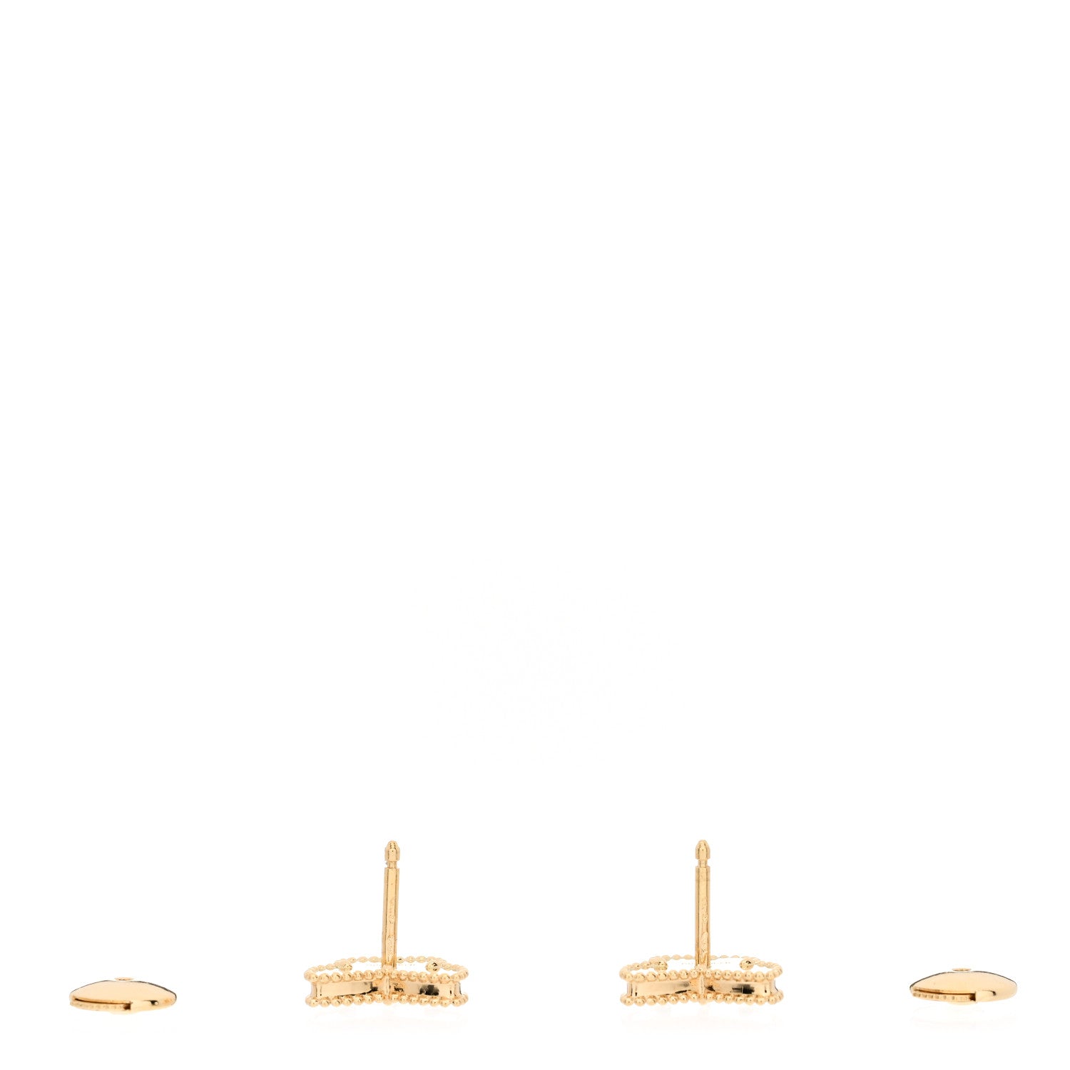 Van Cleef & Arpels 18K Yellow Gold Mother of Pearl Sweet Alhambra Butterfly Earrings 3 of 5