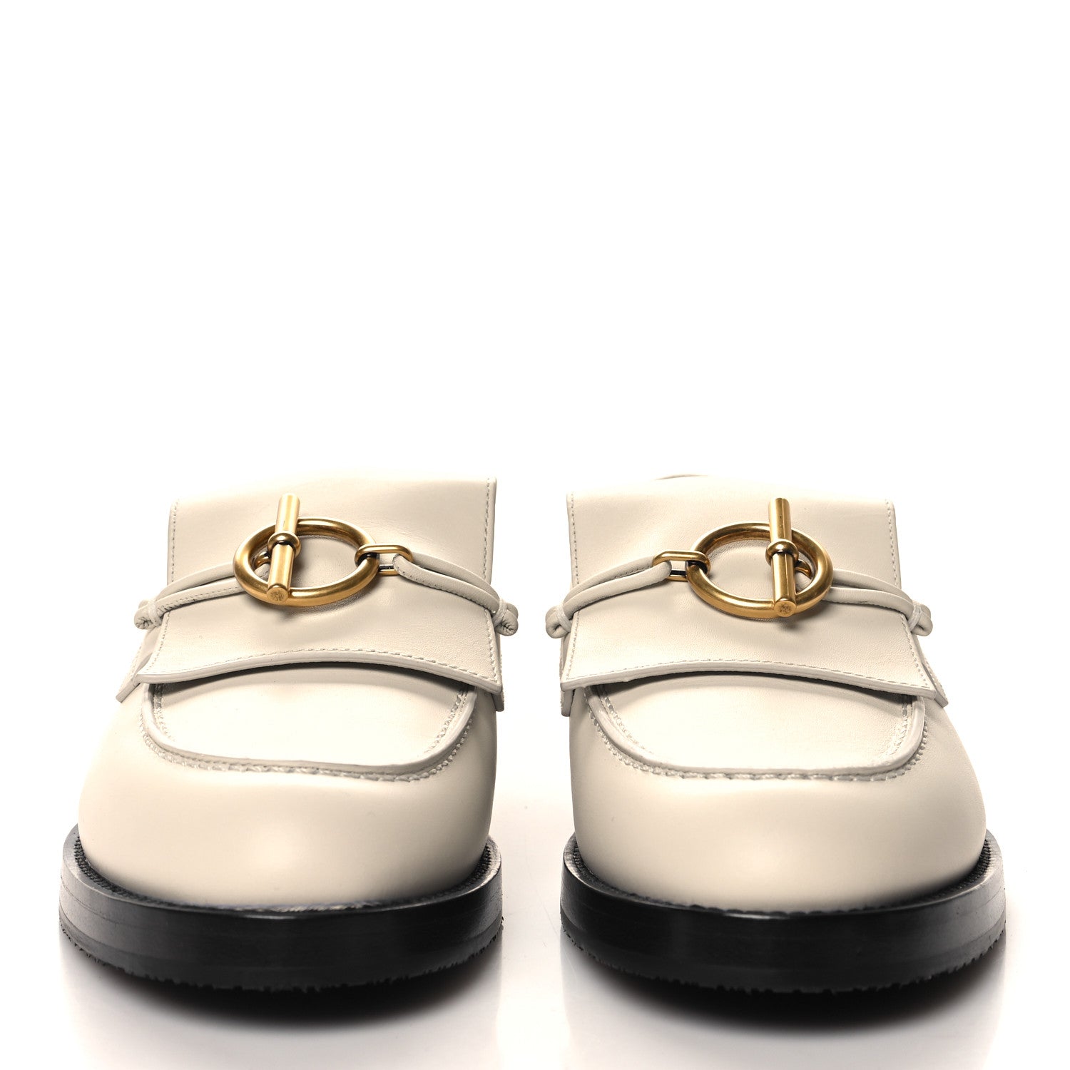 Hermes Calfskin Womens Impact Loafers 38 Blanc De Paris 3 of 9