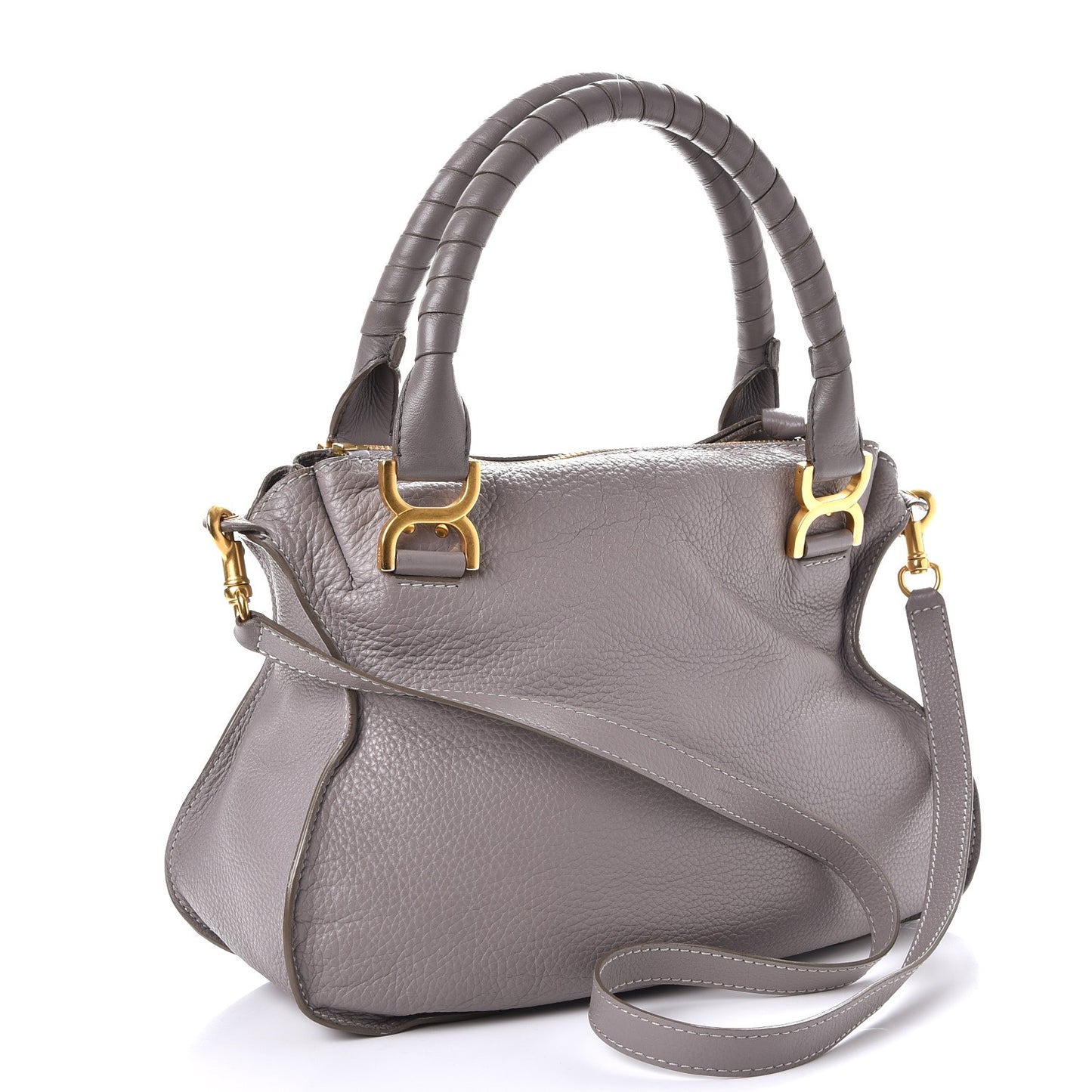 Calfskin Medium Marcie Satchel Cashmere Grey