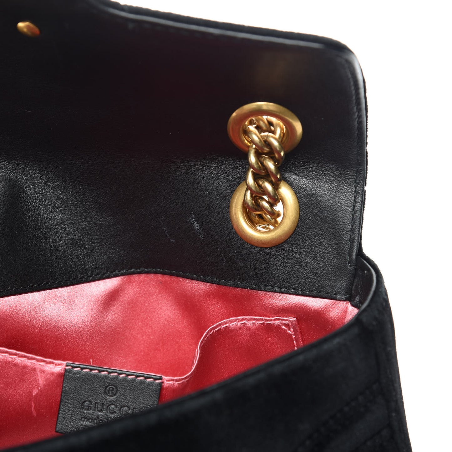 Velvet Matelasse Mini GG Marmont Shoulder Bag Black