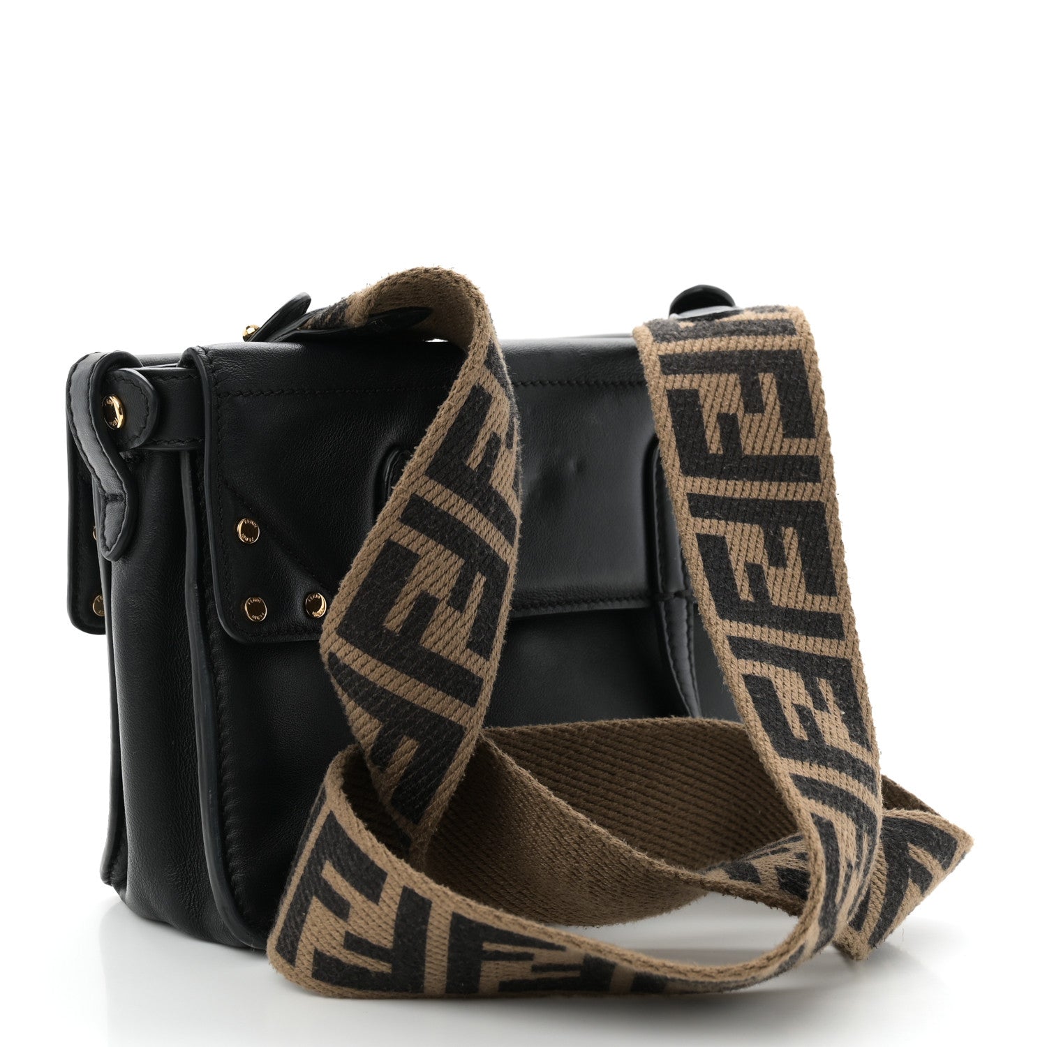 Fendi Vitello Grace Matte Small Flip Tote Black 3 of 9