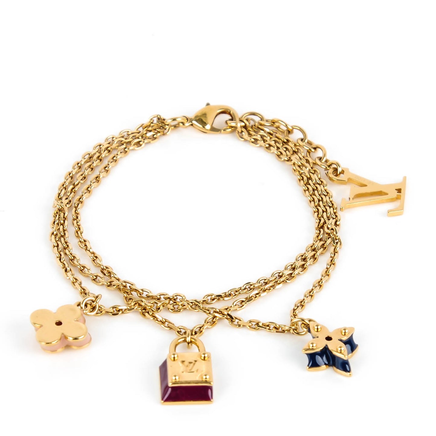 Sweet Monogram Charms Bracelet Gold