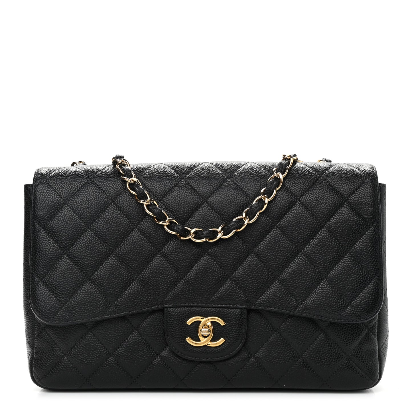 Caviar Quilted Jumbo Single Flap Black