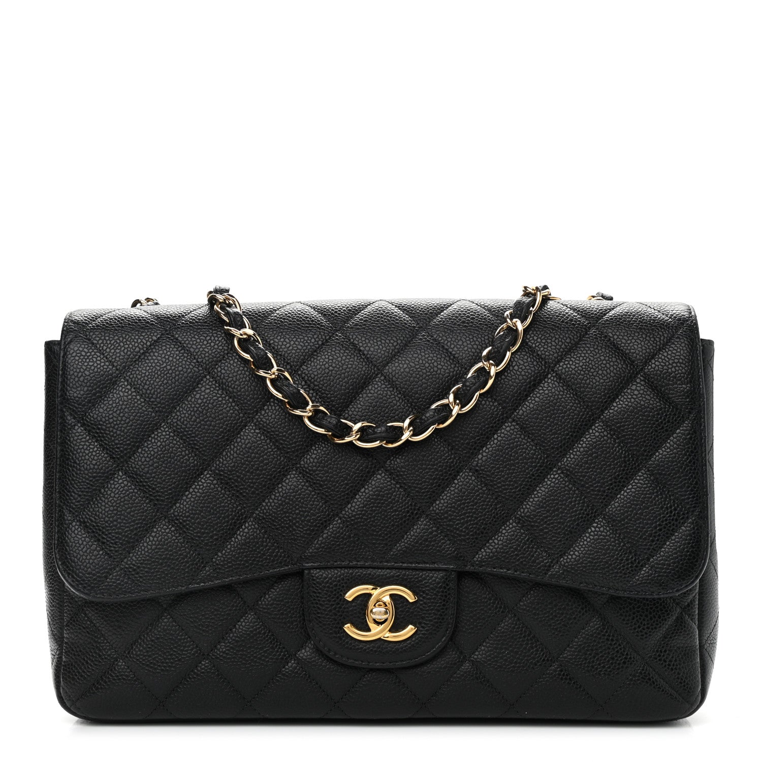 Chanel Caviar Quilted Jumbo Single Flap Black 1 of 12