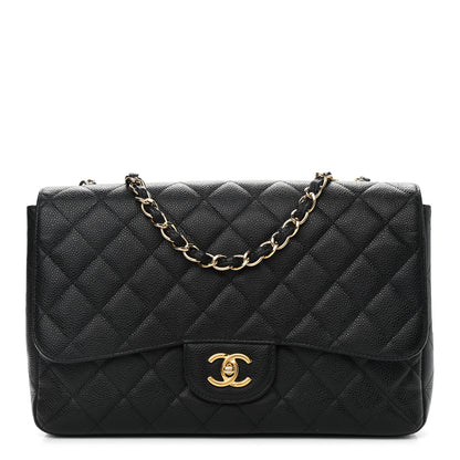 Chanel Caviar Quilted Jumbo Single Flap Black 1 of 12