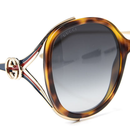 Gucci Round Frame Injected GG0226S Sunglasses Tortoise 7 of 8