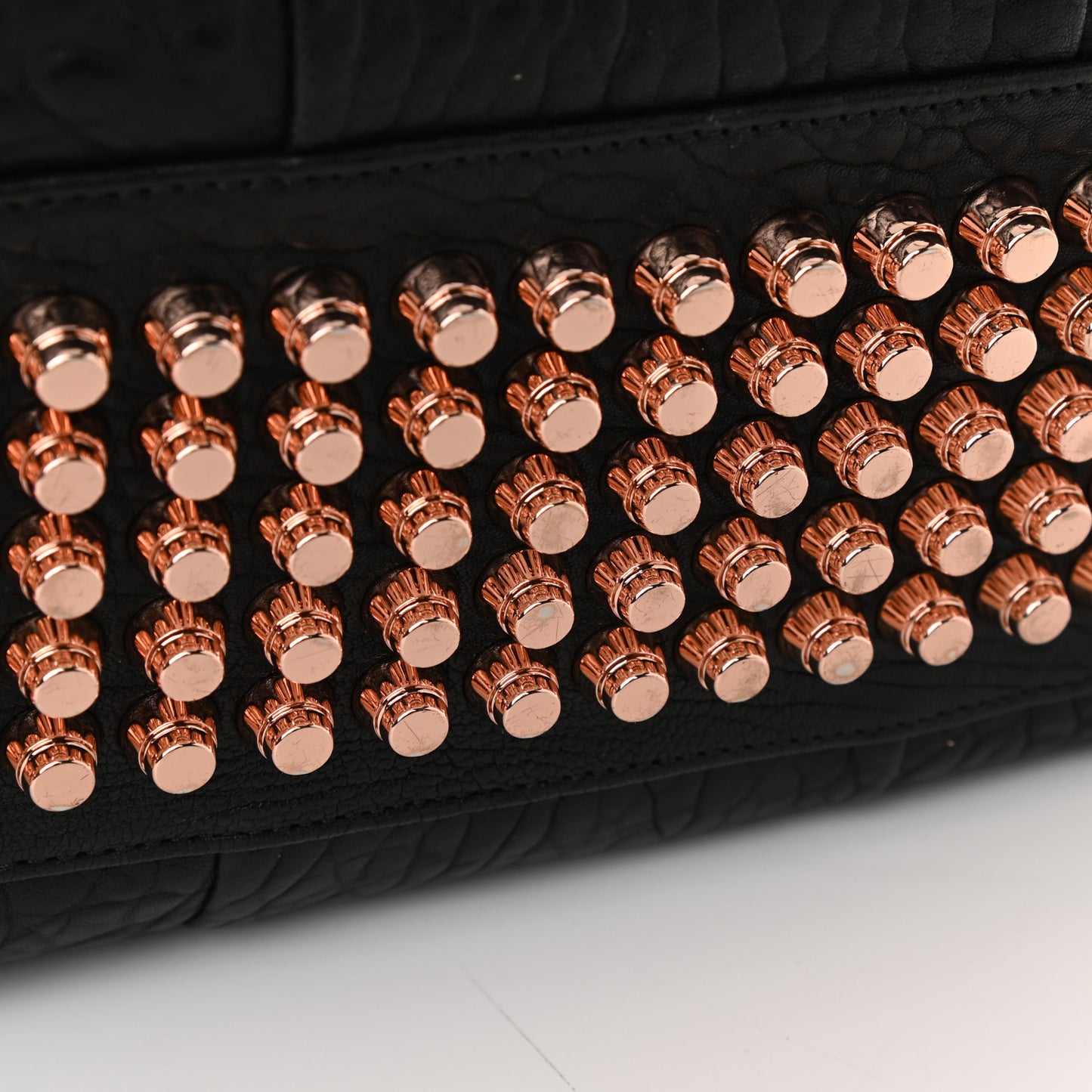 Pebbled Lambskin Rocco Black Rose Gold Hardware
