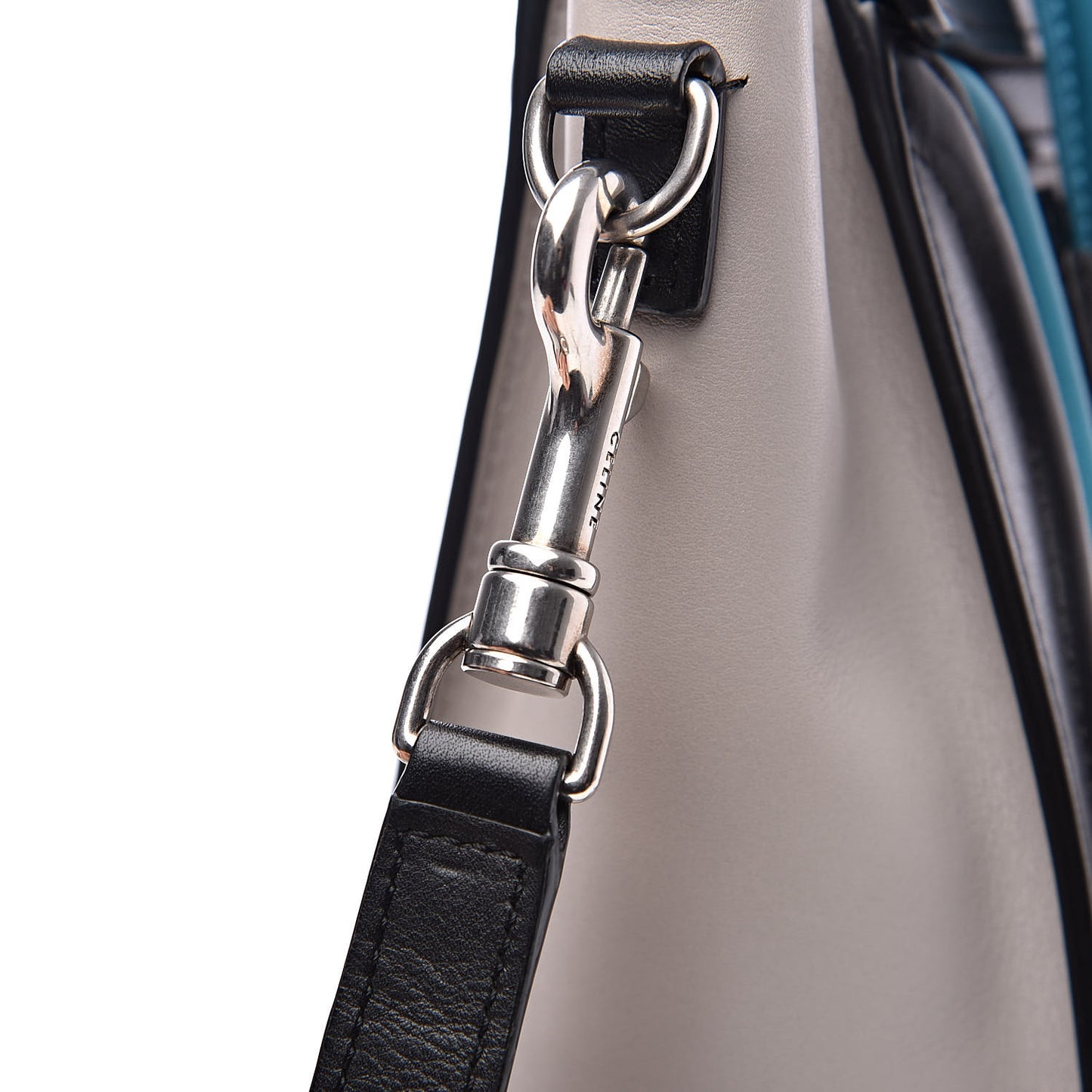 Smooth Calfskin Nano Tri-Color Luggage Turquoise
