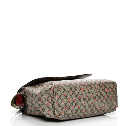 Gucci GG Supreme Monogram Strawberry Messenger Diaper Bag Beige 6 of 15