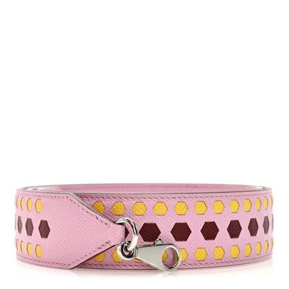 Hermes Epsom 30mm Hexagone Tressage Shoulder Strap Mauve Sylvestre Rouge H Jaune De Naples 1 of 4