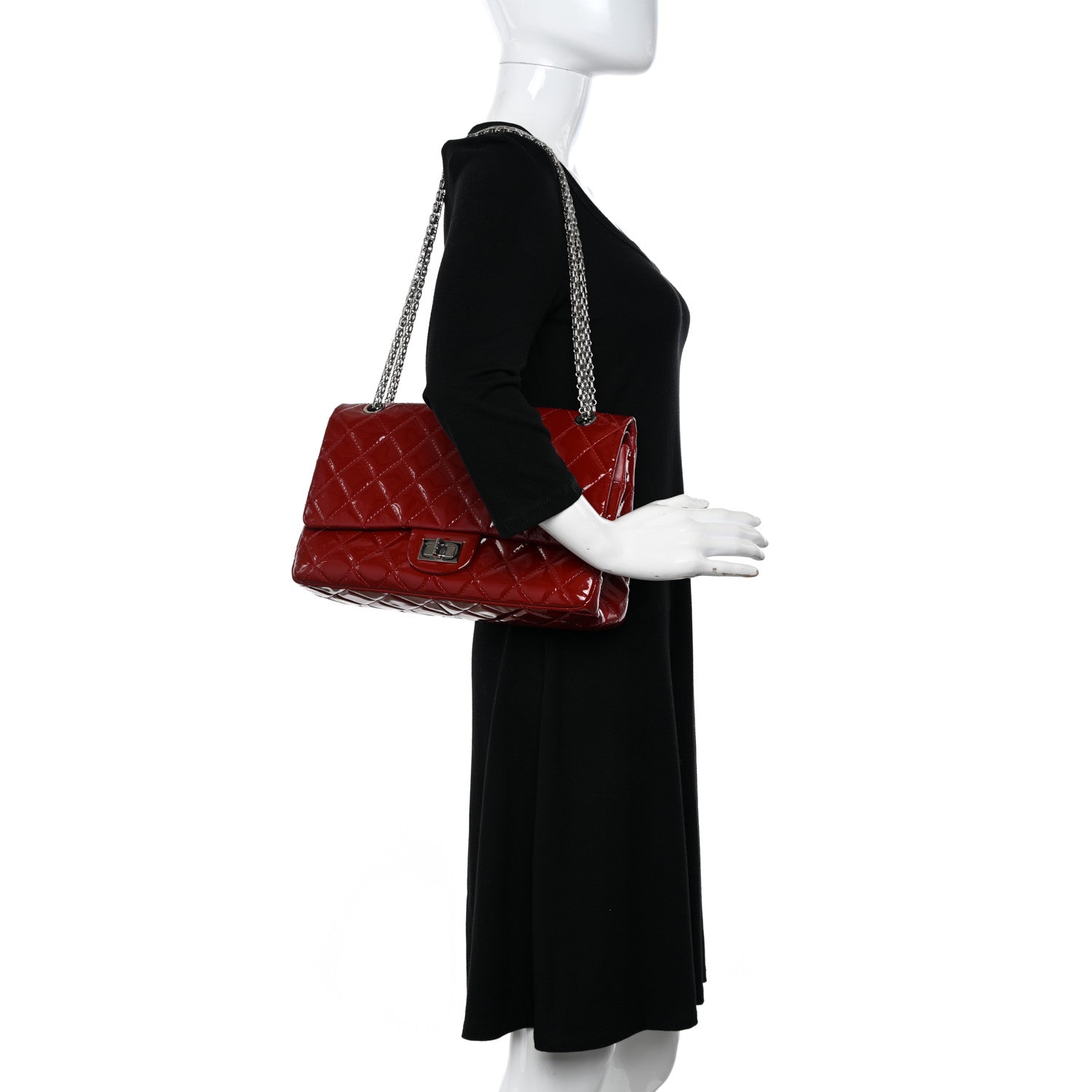 Chanel Patent Quilted 2.55 Reissue 226 Flap Red 2 of 14