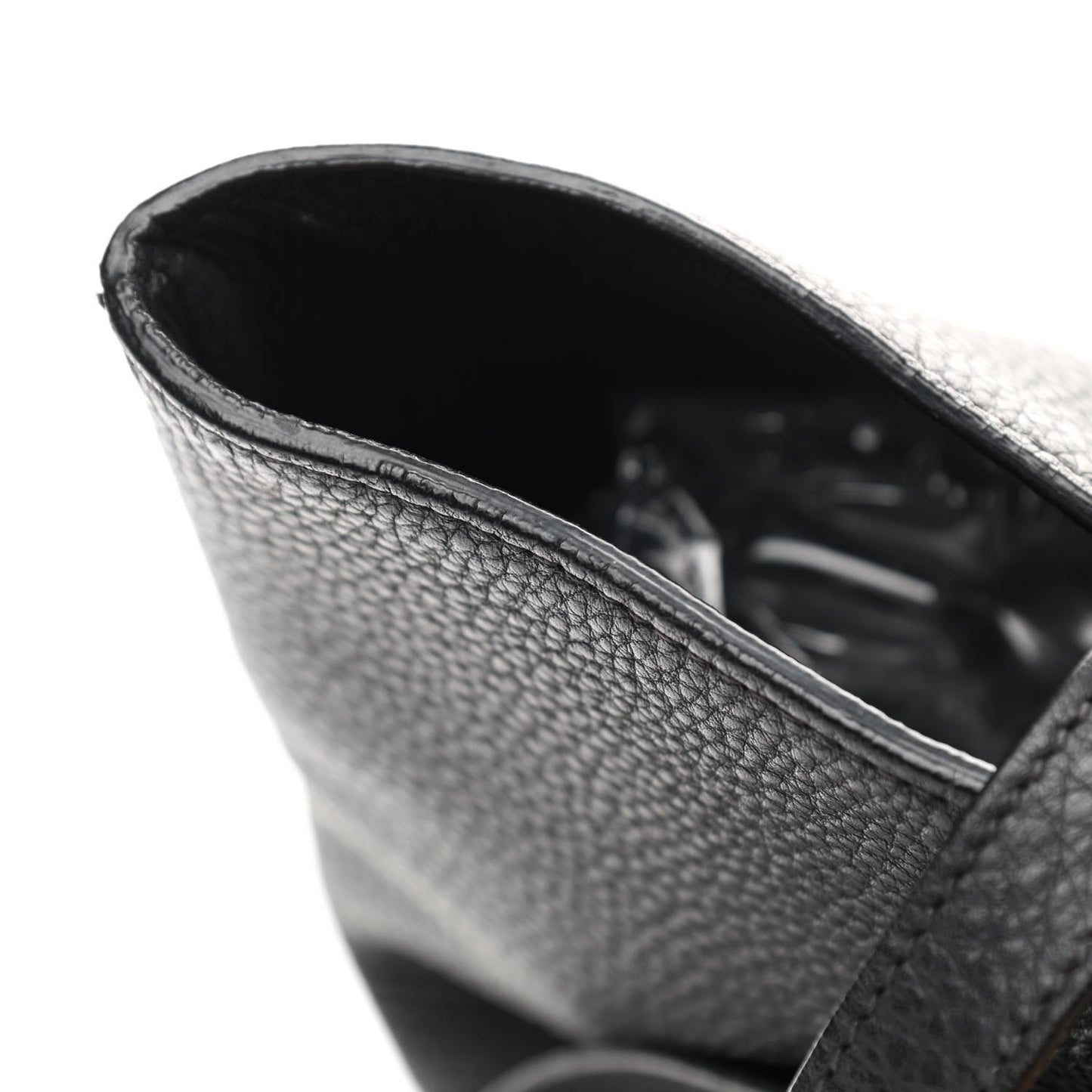 Vitello Phenix Embossed Logo Tote Black