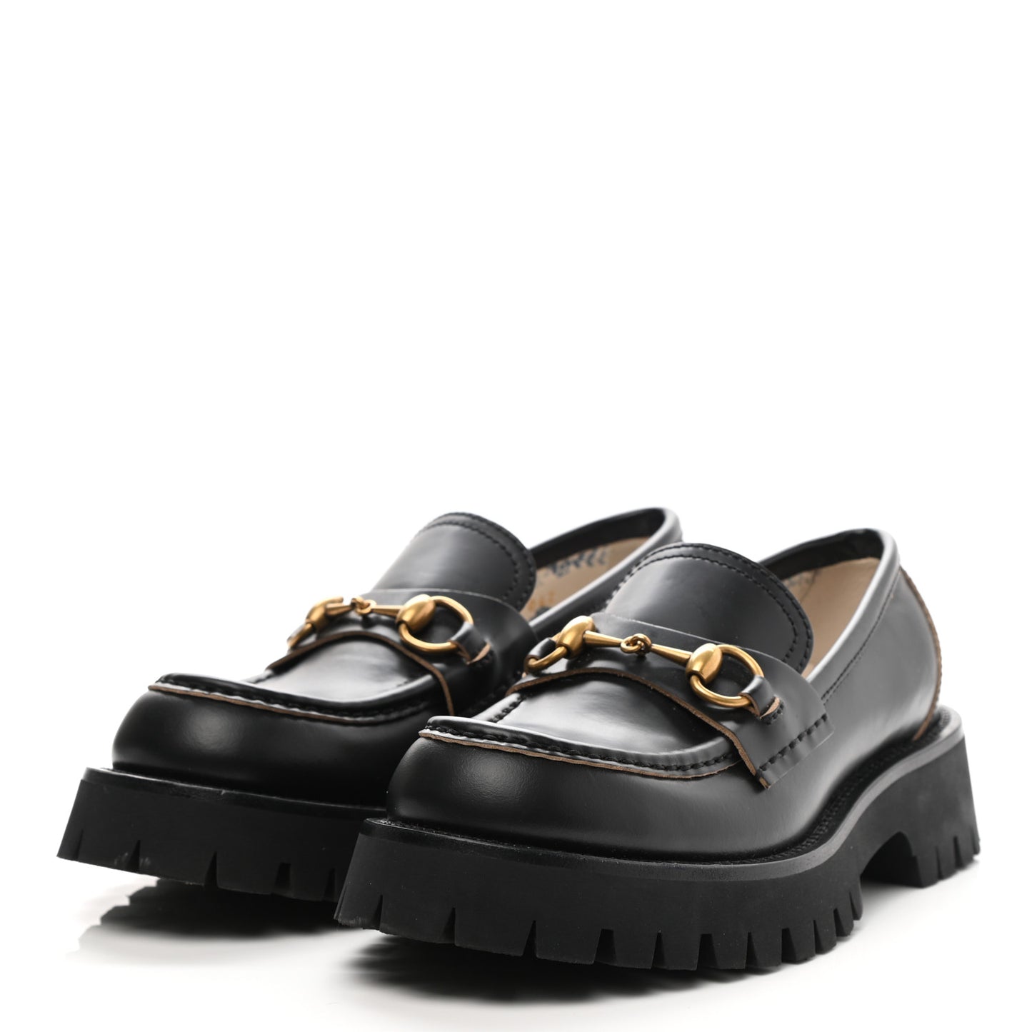 Cordovan Lux Womens Harald Horsebit 25mm Platform Loafers 37 Black