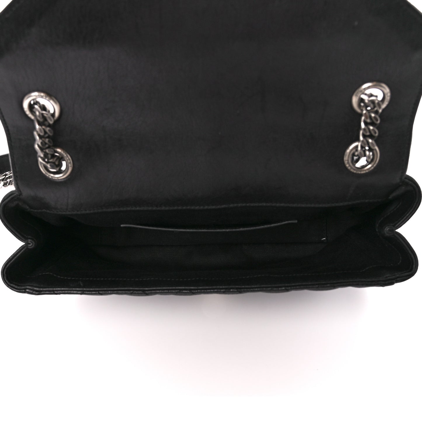 Sheepskin Tri-Quilt Monogram Medium College Bag Black Black