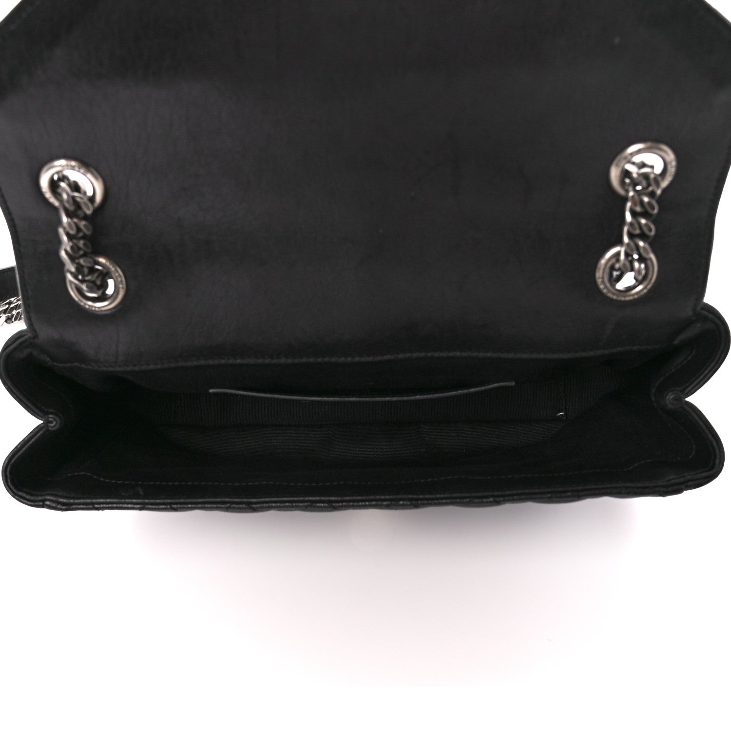 Saint Laurent Sheepskin Tri-Quilt Monogram Medium College Bag Black Black 5 of 12